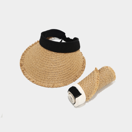 Chapeaux de paille tissée en raphia de couleur unie, collection Simple Series Daily
