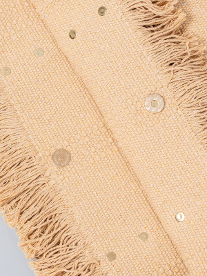 Sac Cabas Femme En Toile Unie À Pompons, Style Décontracté h5 Image6