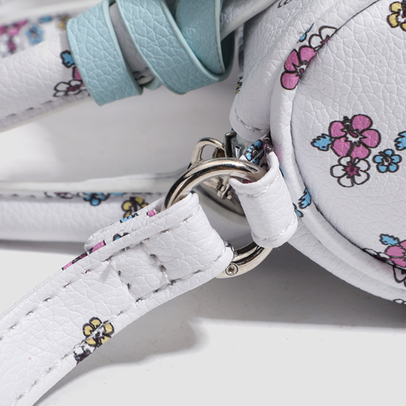 Sac Boston Femme Style Décontracté Avec Détails En Métal, Nœud Papillon Imprimé À Fleurs Et Étoiles h5Image6