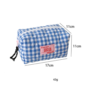 Trousses À Maquillage Simple Series Sweet Heart Plaid En Polyester Multicolores h5 Image2