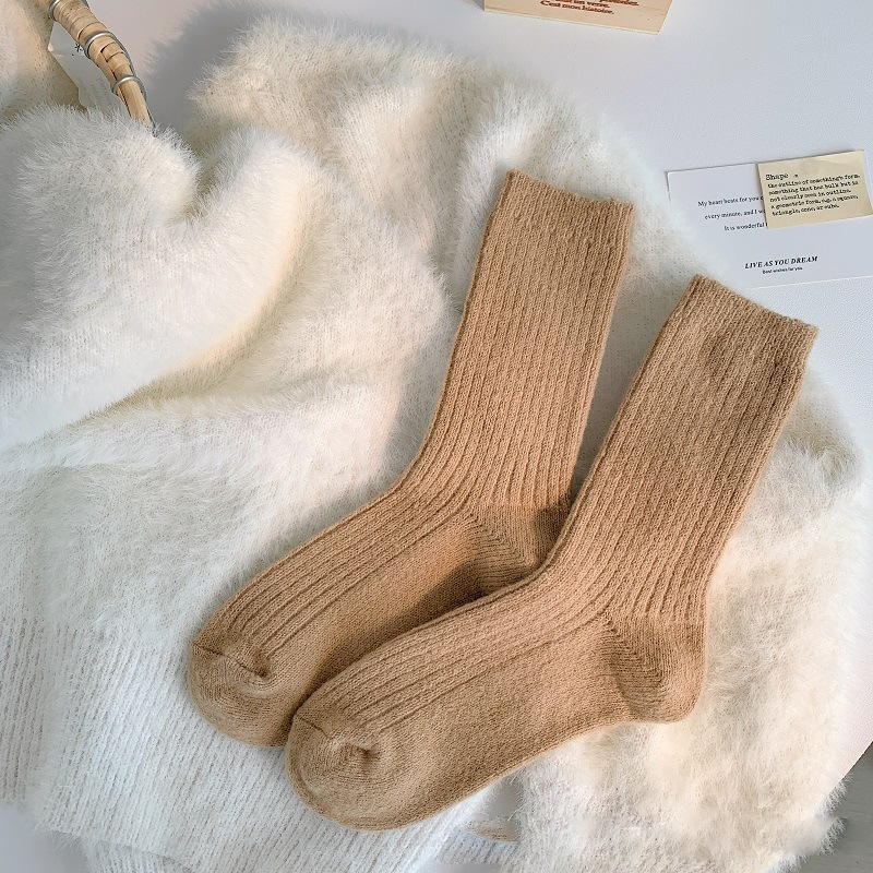 Chaussettes Mi-Mollet Basiques À Rebond Léger, Couleur Unie h5Image2