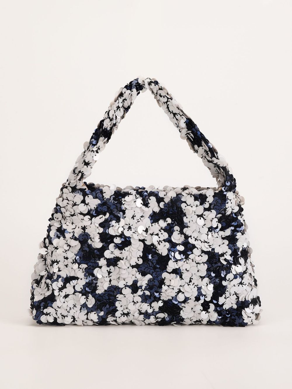 Sacoche De Bras Pour Femme En Polyester Patchwork À Sequins, Style Parisien Chic 