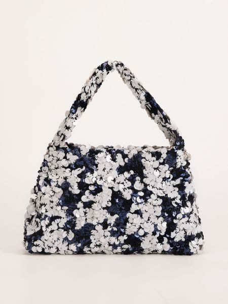 Sacoche de bras pour femme en polyester patchwork à sequins, style parisien chic