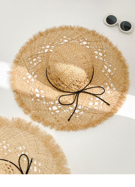 Chapeaux de paille en raphia pour femmes, nœud papillon simple, collection Simple