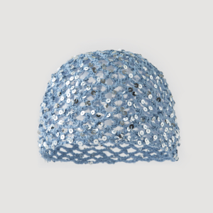 Chapeau Tissé À La Main En Coton Uni Ajouré Et Orné De Sequins, Collection Simple Series. h5 Image2