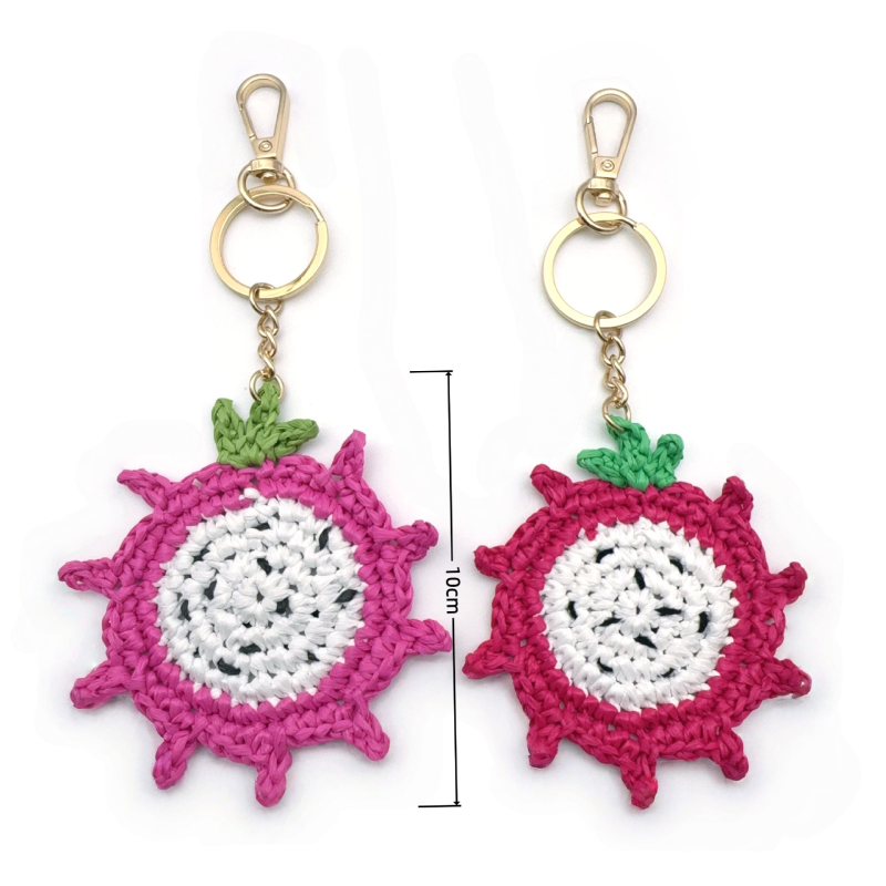 Porte-Clés En Raphia À Motifs De Fruits, Collection Simple Et Décontractée Image4