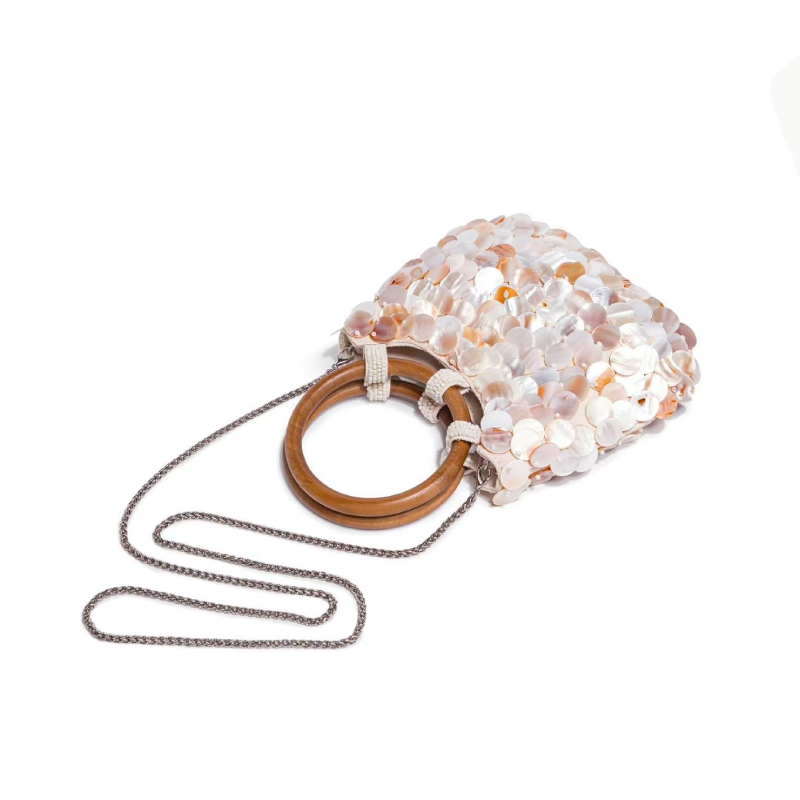 Sac Carré Femme En Pvc Transparent Tissé Uni, Style Décontracté, Motif Coquillages. Image2
