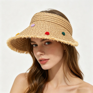 Chapeaux Pour Femmes En Raphia Tissé, Couleur Cerise Unie, Avec Nœud Floral Décontracté Et Style Simple, Collection Simple Series h5 Image3