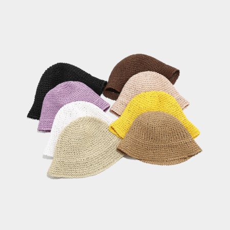 Chapeaux de paille pour femmes en raphia tissé, couleur unie, collection Simple Series Vacation