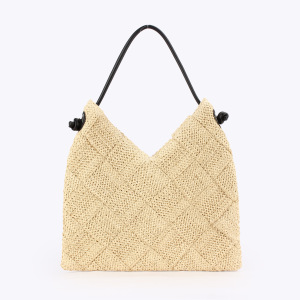 Sac Carré En Papier Tissé Uni Style Vacances Pour Femme h5 Image2