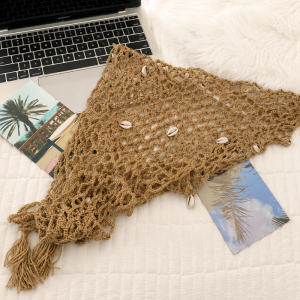 Écharpes D'Été En Polyester Tissé À Motif Coquillage Ajouré, Style Océanique, Collection Ethnique h5 Image4