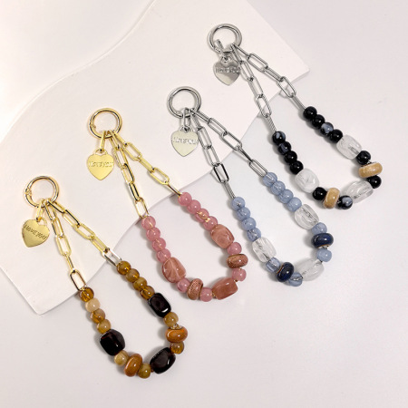 Perles simples Daily Key Beads en acrylique de couleurs assorties - Chaîne de téléphone en acrylique