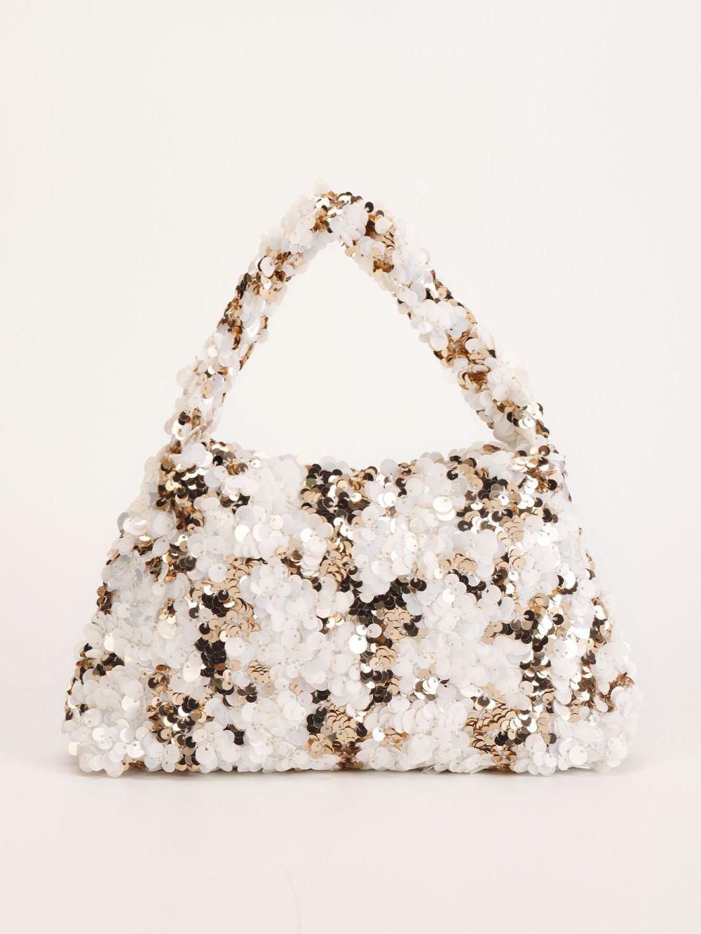 Sacoche De Bras Pour Femme En Polyester Patchwork À Sequins, Style Parisien Chic Image2