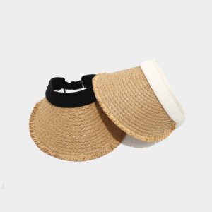 Chapeaux De Paille Tissée En Raphia De Couleur Unie, Collection Simple Series Daily h5 Image2