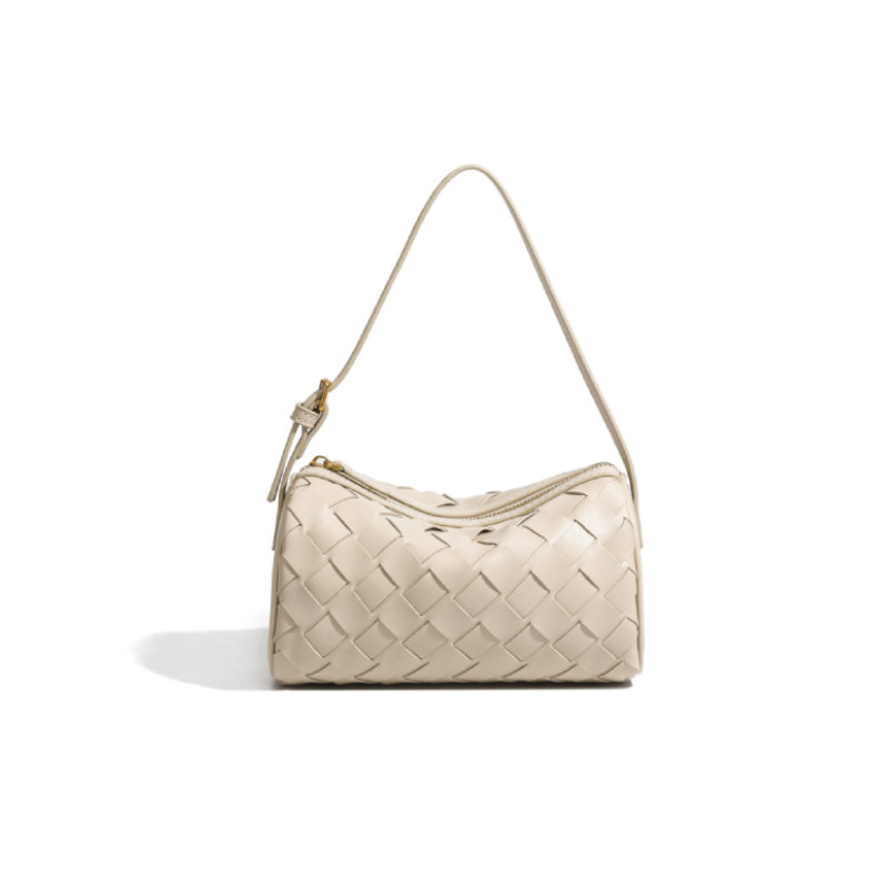 Sac Rond Pour Femme En Pu Tissé De Style Minimaliste Et De Couleurs Mélangées h5Image2