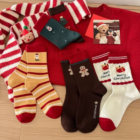 Chaussettes mi-mollet à effet rebondissant et couleurs contrastées