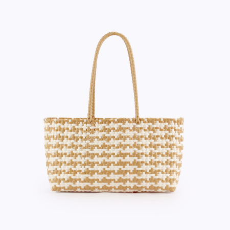 Sac fourre-tout femme en plastique tissé multicolore style vacances