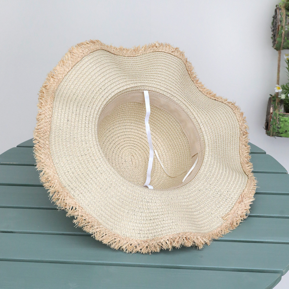 Chapeaux De Paille En Raphia Uni À Motif Floral Romantique Pour Femmes, Collection Vacances Image5