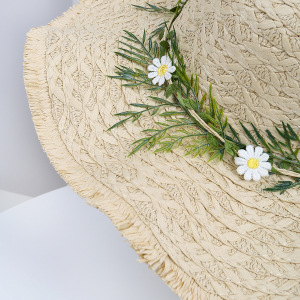 Chapeaux De Paille Tressés En Raphia À Motif Floral, Collection Simple Series Vacation, Pour Femmes h5 Image3
