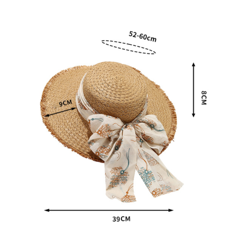 Chapeaux De Paille Pour Femmes En Raphia À Nœud Papillon, Collection Ethnique