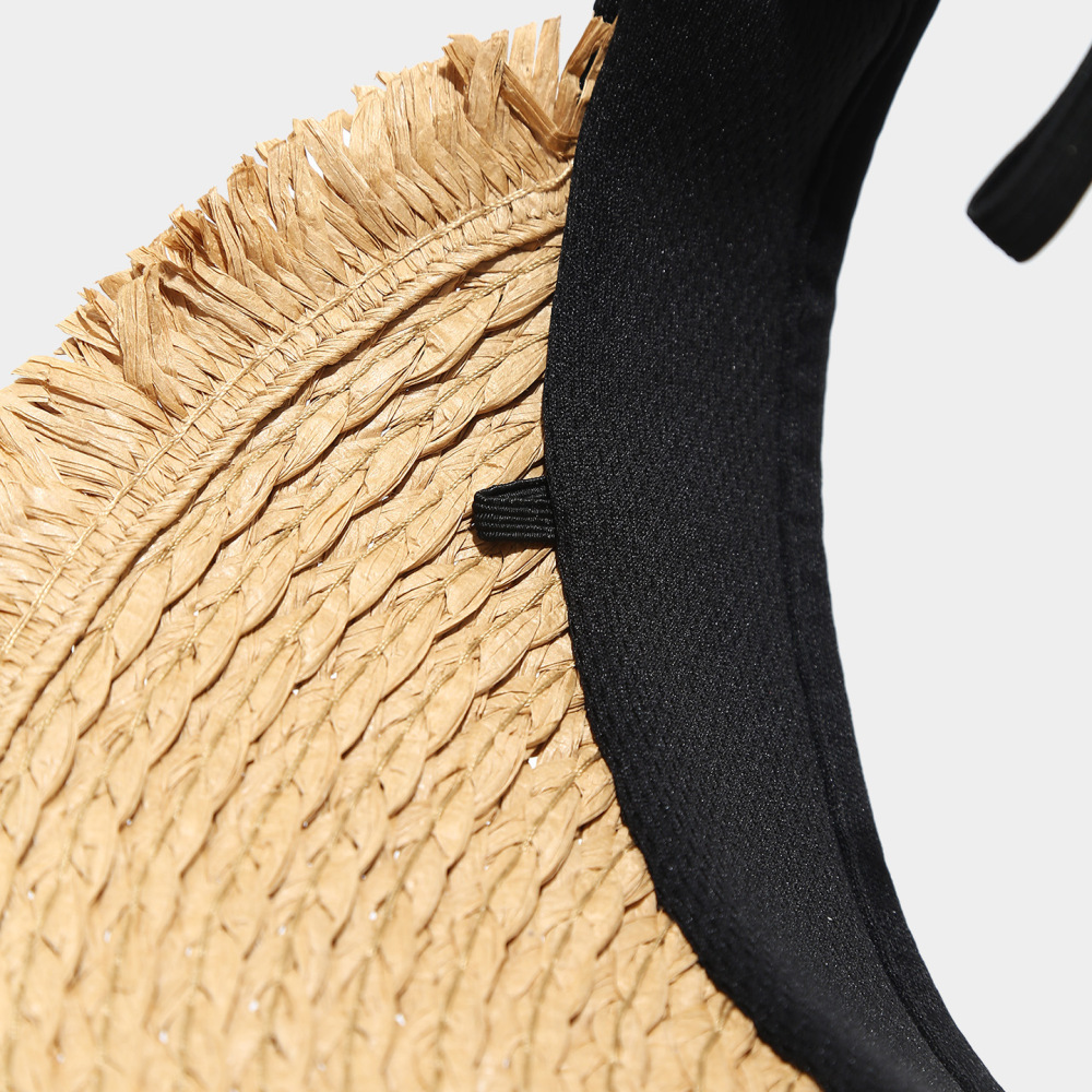 Chapeaux De Paille Tissée En Raphia De Couleur Unie, Collection Simple Series Daily Image6