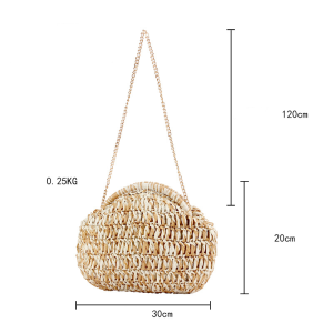 Sac Rond Femme En Raphia Tissé Multicolore Style Vacances h5 
