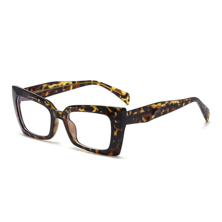 Lunettes de vue unisexes Simple Series rétro forme irrégulière imprimé léopard dégradé