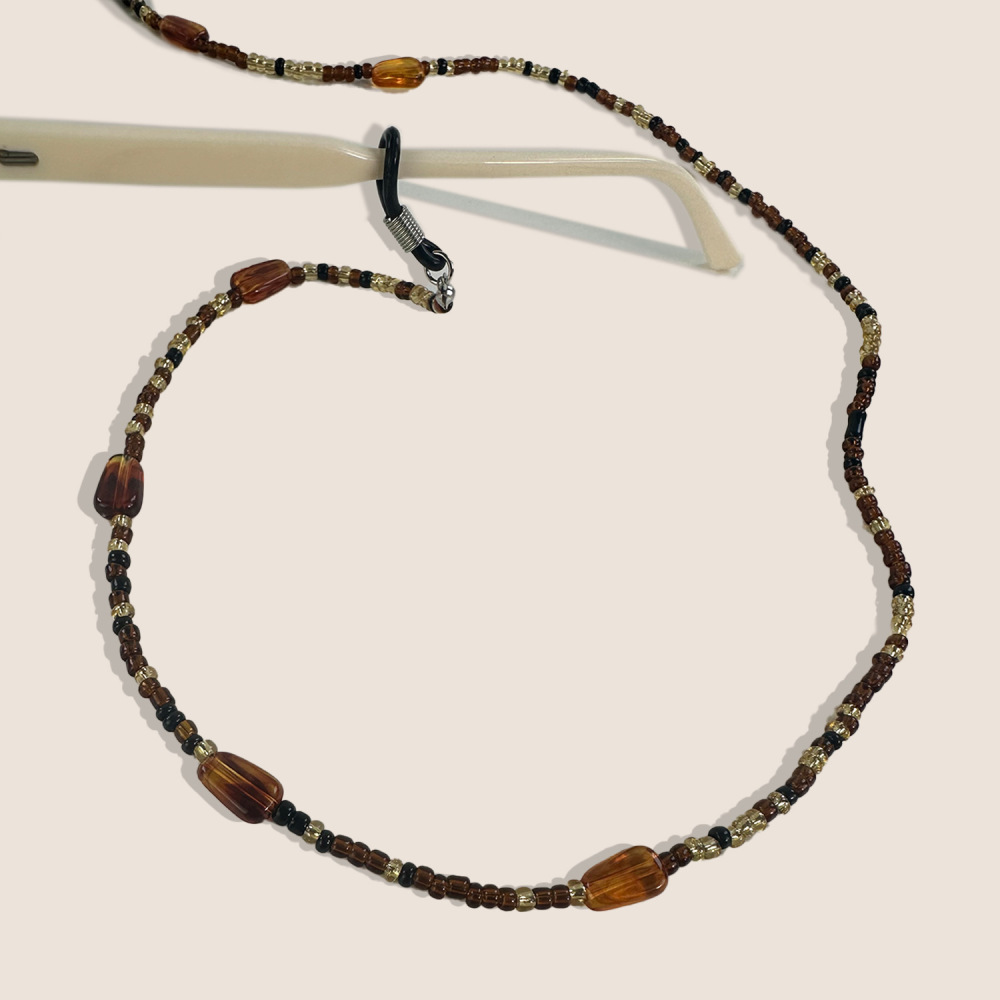 Chaînes De Lunettes De Soleil Unisexes En Acrylique Avec Perles Rétro Simples Image4