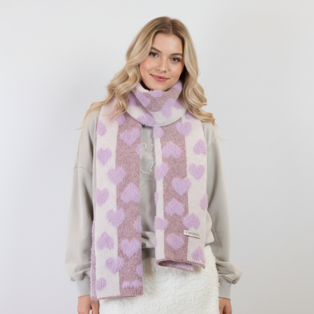 Écharpes d'hiver pour femmes en laine multicolore Sweet Heart de la série Romantic