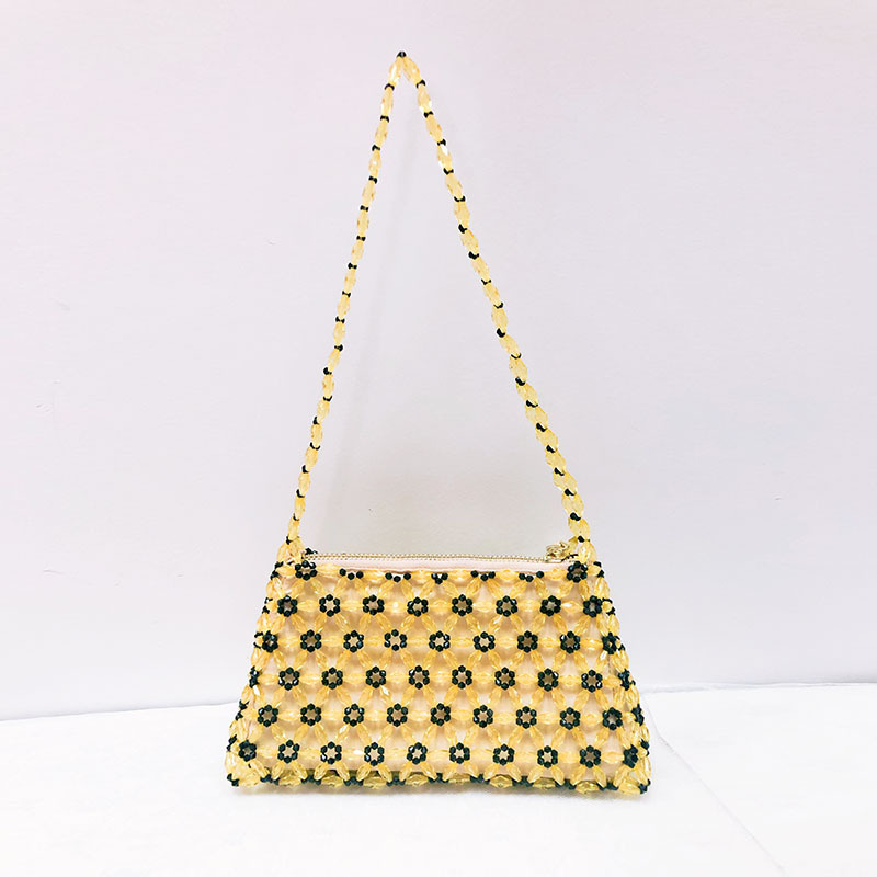 Pochette De Bras Pour Femme Ornée De Perles Style Années 2000, Perles Florales Multicolores Et Perles Artificielles. 