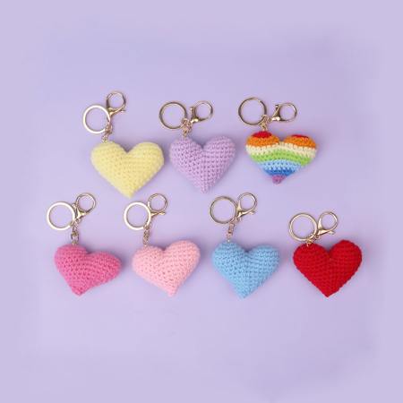 Porte-clés romantique en coton tissé Sweet Heart - Collection Sweet Heart