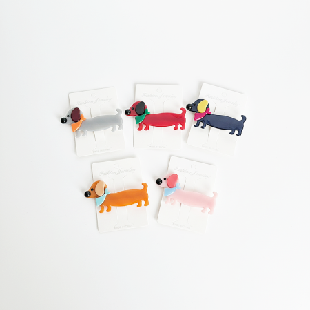 Pinces à cheveux en acétate de couleurs mélangées, motif animaux mignons, série simple