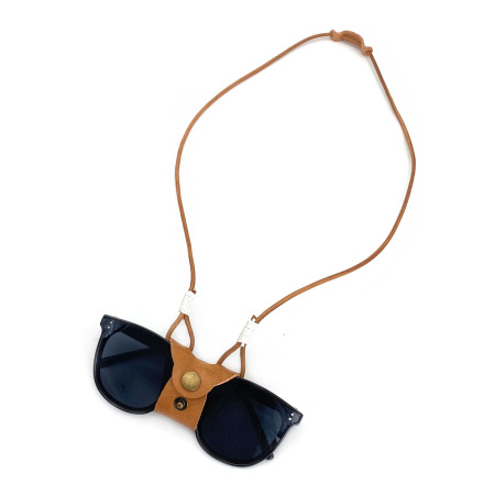 Lunettes de soleil rétro en cuir uni de la série Simple - Accessoires