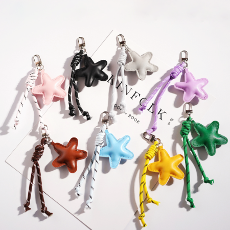 Porte-clés en PU Simple Series Daily Solid Color Twist Oceanic Style Star 2