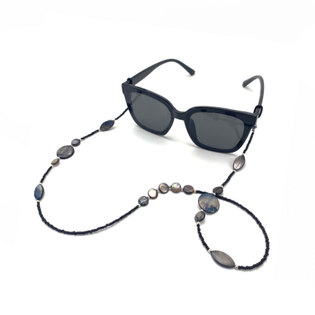 Chaînes de lunettes de soleil simples, rétro, couleur unie, perles, coquillages, coquillages marins