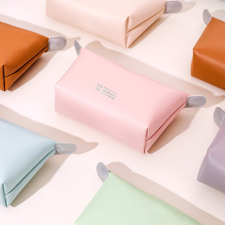 Trousses de maquillage quotidiennes en PU de couleur unie de la gamme Simple Series 2