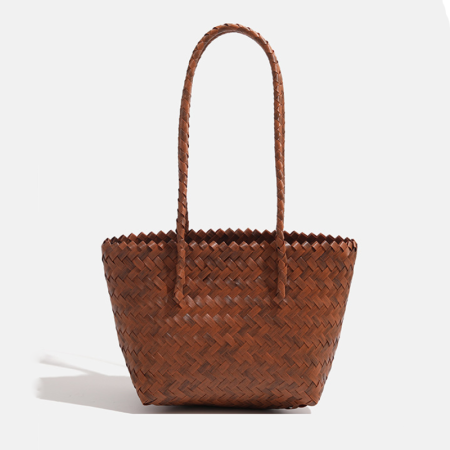 Sac fourre-tout tissé uni style vacances pour femme