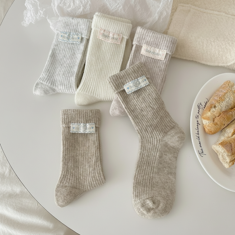 Chaussettes Élégantes Unies Mi-Mollet Image2