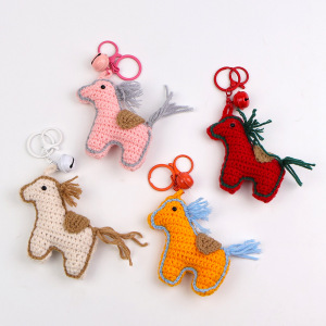 Porte-Clés En Coton Tissé, Motif Poney Mignon Et Multicolore, Série Simple, Collection Simple. h5 Image4