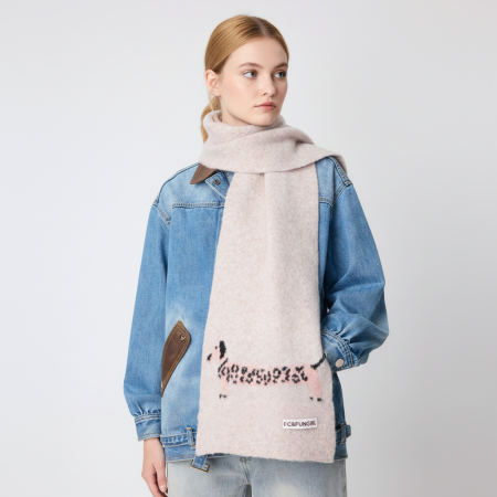 Écharpes d'hiver pour femmes en laine, motif teckel mignon uni, de la collection Simple Series 2