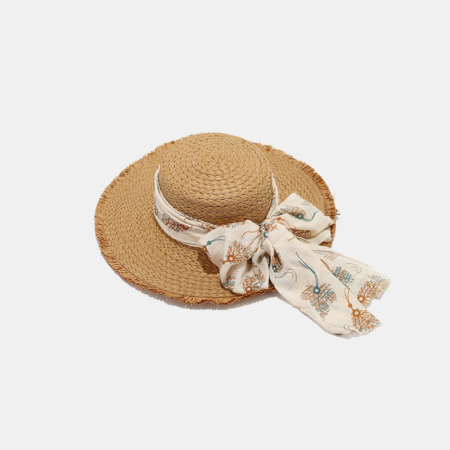 Chapeaux de paille pour femmes en raphia à nœud papillon, collection ethnique