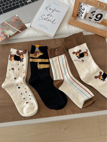 Chaussettes mi-mollet High Bounce à motif teckel mignon