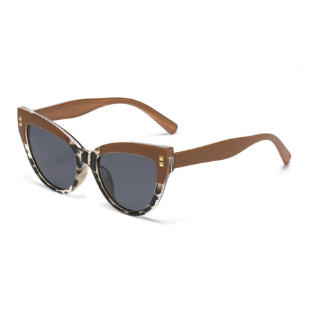 Lunettes de soleil rétro Simple Series, couleur unie, imprimé léopard et papillon multicolores