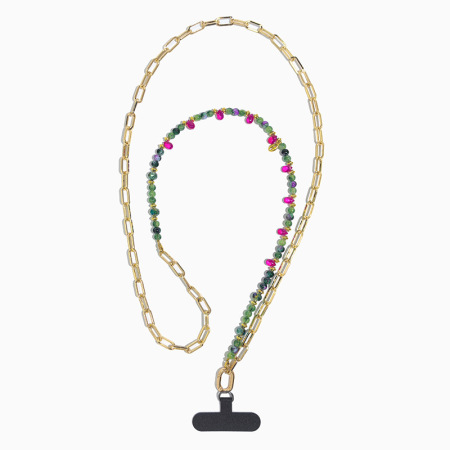 Chaîne de téléphone Simple Series Daily Key Beads en verre multicolore