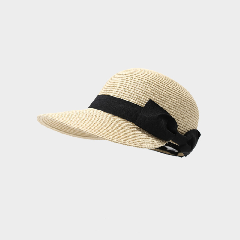 Chapeaux De Paille Pour Femmes En Raphia Uni, Nœud Papillon, Collection Simple Series Daily Bow Knot h5Image2