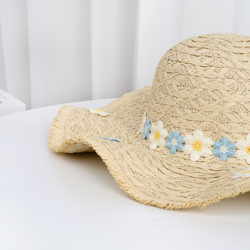 Chapeaux De Paille En Raphia Pour Femmes, Collection Simple Sweet Flower Image3