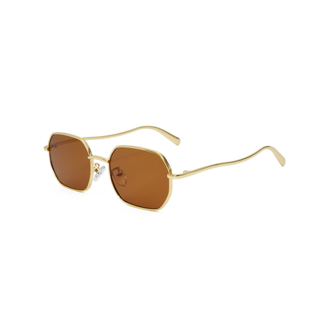 Lunettes de soleil quotidiennes en métal polygonal de la série Simple