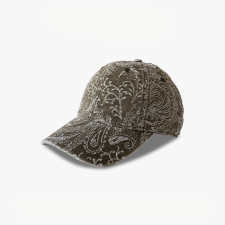 Casquette de baseball rétro ethnique en coton à motif cachemire uni 2