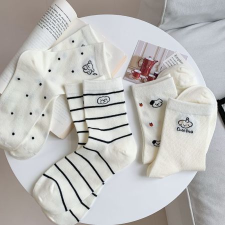 Chaussettes mi-mollet à motifs animaux mignons