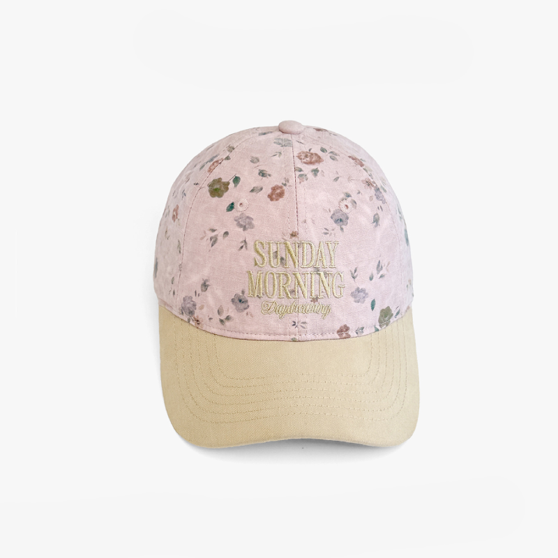 Casquette De Baseball Femme Simple Series Retro Flower Letter En Polyester Multicolore Image2